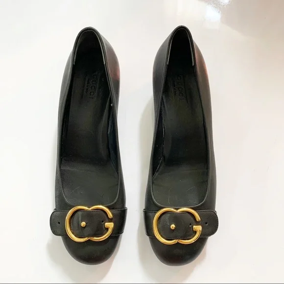 Gucci Sachalin Logo Low-heeled Round Toe Pump - Picture 2 of 13